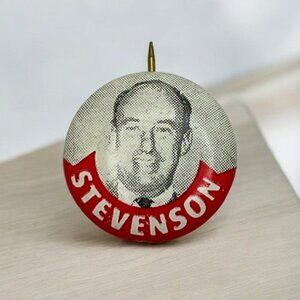 Vintage Adlai Stevenson Pinback Presidential Campaign Button 50s Election